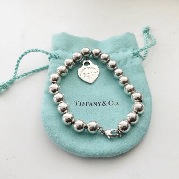 Auc Tiffany & Co. HardWear Ball Sterling Heart Charm Bracelet - Picture 4 of 9